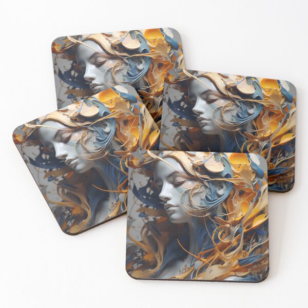 Item preview, Chromatic Expression - A Futuristic Portrait with Blue and Yellow Painted Hair designed and sold by vadimcarazan.
