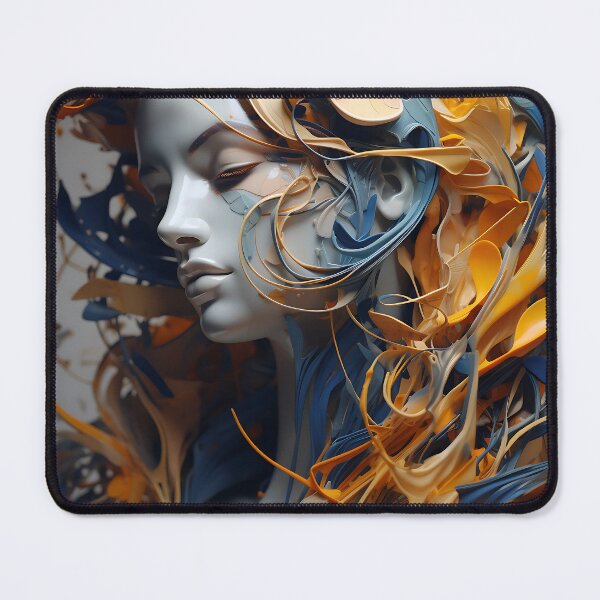 Item preview, Chromatic Expression - A Futuristic Portrait with Blue and Yellow Painted Hair designed and sold by vadimcarazan.
