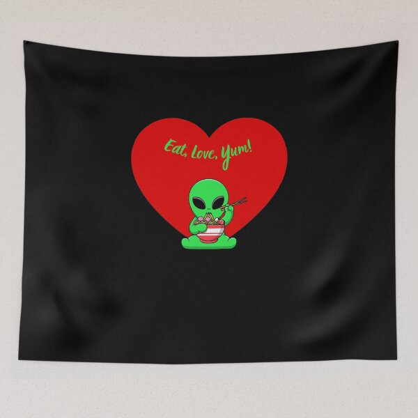 Item preview, Love Yummy Food Alien  designed and sold by SimplyOskarArt.