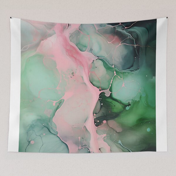 Item preview, Enigmatic Fusion - Abstract Painting of Pink, Green, and Black designed and sold by vadimcarazan.
