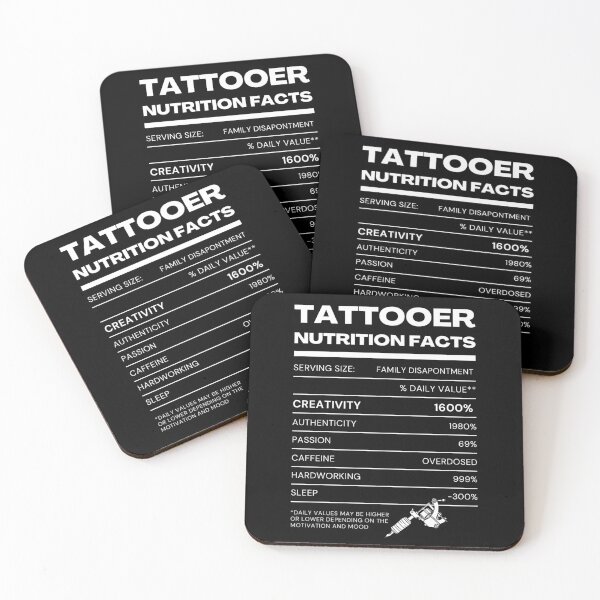 Item preview, Tattooer facts - white lettering  designed and sold by Jesanns.
