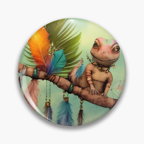 Item preview, Gecko Cute Bohemian Lizard on Boho Feathers Branch - AI Art 1 of 4 designed and sold by Beachy.