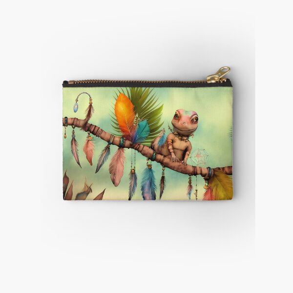 Item preview, Gecko Cute Bohemian Lizard on Boho Feathers Branch - AI Art 1 of 4 designed and sold by Beachy.