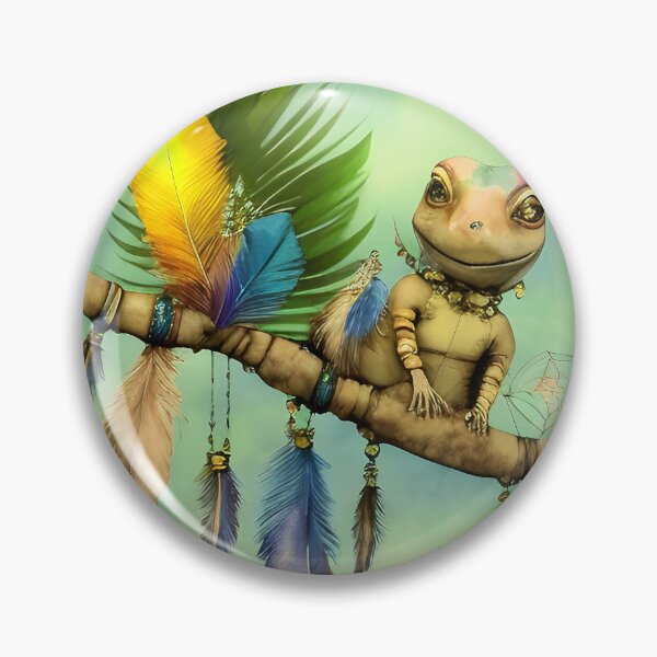 Item preview, Gecko Cute Bohemian Lizard on Boho Feathers Branch - AI Art 2 of 4 designed and sold by Beachy.