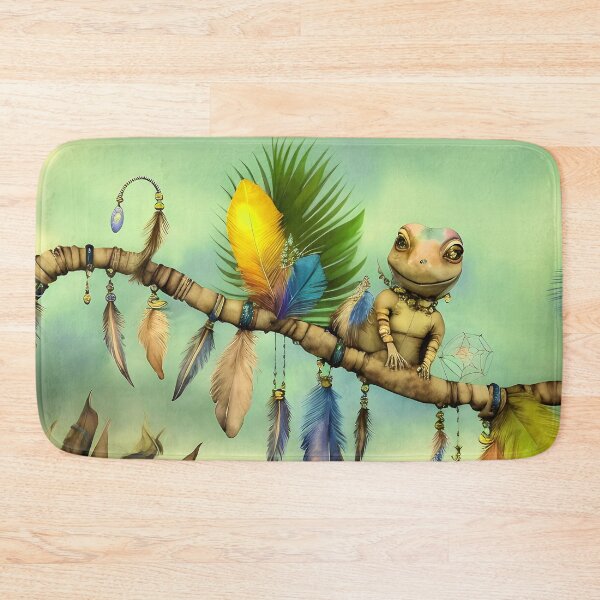 Item preview, Gecko Cute Bohemian Lizard on Boho Feathers Branch - AI Art 2 of 4 designed and sold by Beachy.