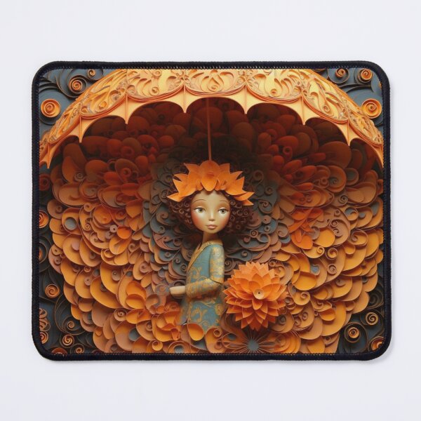 Item preview, Paper art design by person with an umbrella under it, in the style of victor nizovtsev, designed and sold by aiphotosart.