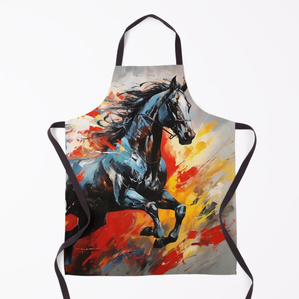 Item preview, Dynamic Equestrian Symphony - Black and Blue Horse Art designed and sold by vadimcarazan.