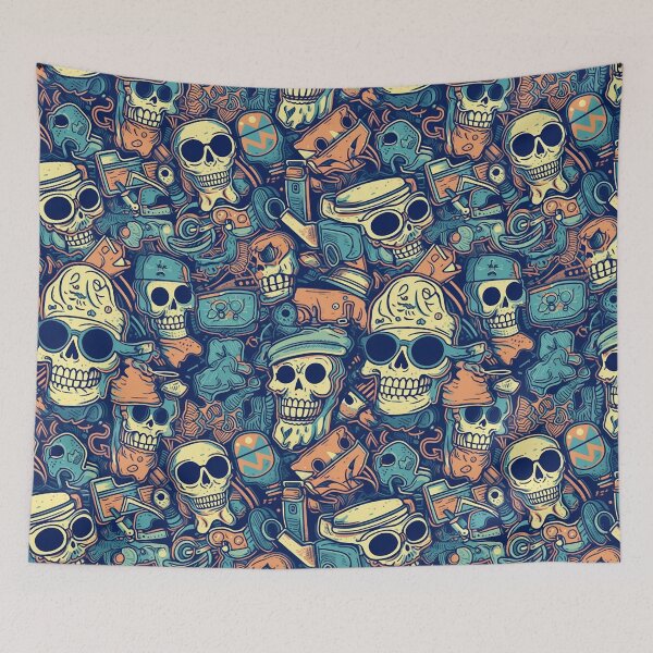Item preview, Rebel Bones: A Radical Skull Print designed and sold by Anto2030.