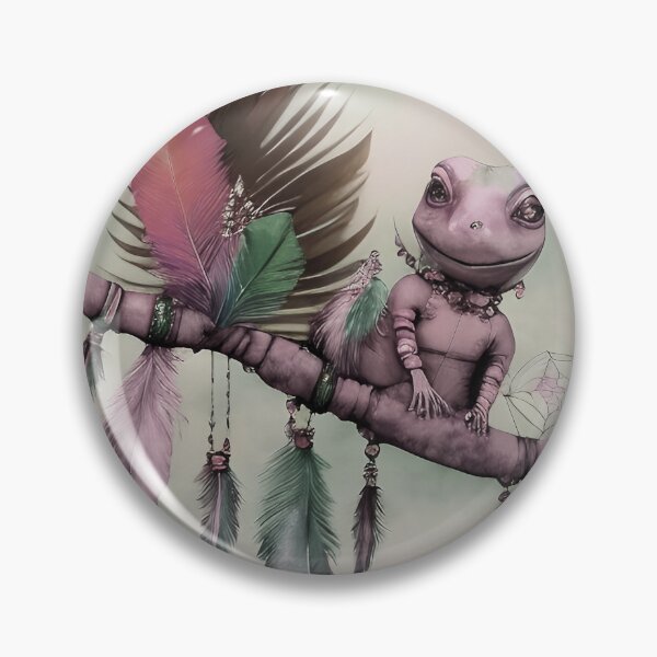 Item preview, Gecko Cute Bohemian Lizard on Boho Feathers Branch - AI Art 3 of 4 designed and sold by Beachy.
