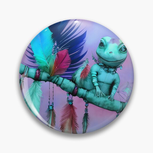 Item preview, Gecko Cute Bohemian Lizard on Boho Feathers Branch - AI Art 4 of 4 designed and sold by Beachy.