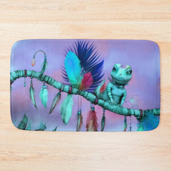 Item preview, Gecko Cute Bohemian Lizard on Boho Feathers Branch - AI Art 4 of 4 designed and sold by Beachy.