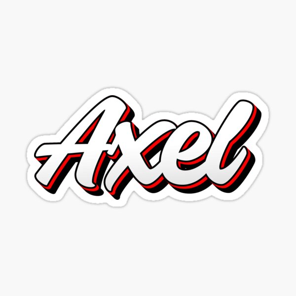 Vista previa del artículo con la obra «Retro Axel Name Label», diseñado y vendido por NafilNafiz.