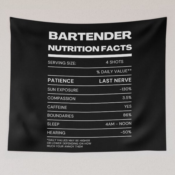 Item preview, Bartender facts - white lettering  designed and sold by Jesanns.