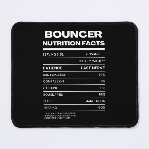 Item preview, Bouncer facts - white lettering designed and sold by Jesanns.