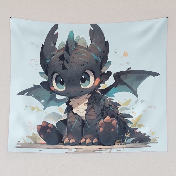 Item preview, Black cute dragon loves you! designed and sold by HydraDreams.