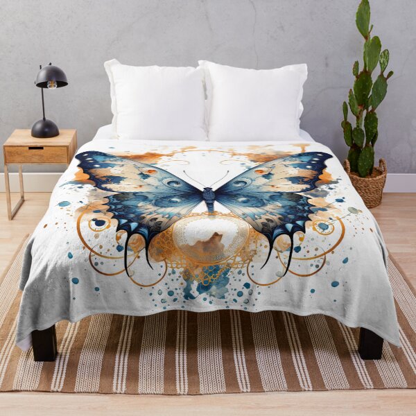 Item preview, Blue and peach painted butterfly designed and sold by TheOosh.