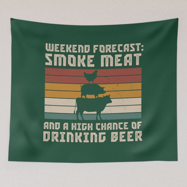 Item preview, Weekend Forecast Smoke Meat Drinking Beer Perfect Pitmaster 	 Meat Grilling Barbecue Meat Smoker    	 designed and sold by incrapkoo3.