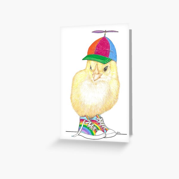 Item preview, Baby Chick with Propeller Hat and Rainbow Sneakers designed and sold by JimsBirds.