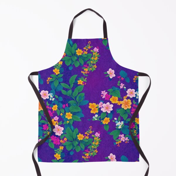 Item preview, Colorful flowers and purple bushes pattern designed and sold by elearah1.