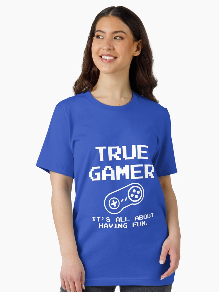 Thumbnail 1 of 7, Essential T-Shirt, True Gamer, It's All About Having Fun designed and sold by MacGhriogair.