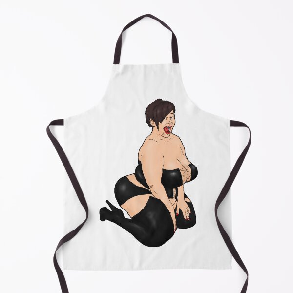 Item preview, Kneeling, laughing BBW dominatrix designed and sold by PinUpsandPulp.