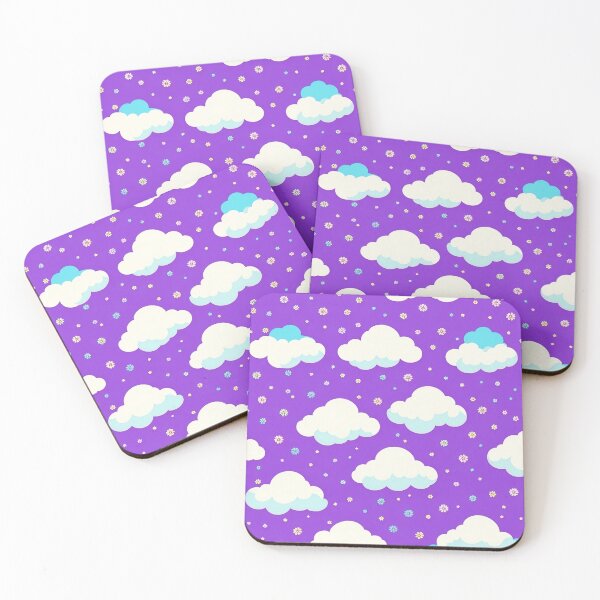 Item preview, Cute clouds on purple background pattern designed and sold by elearah1.