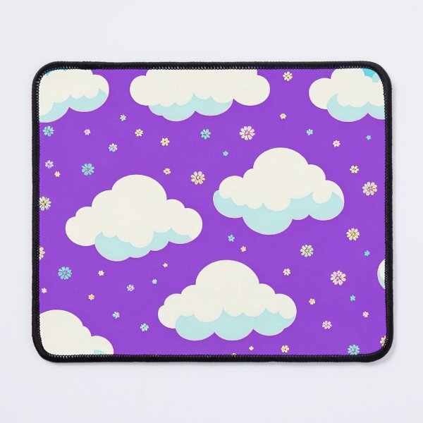 Artikelvorschau, Niedliche Wolken auf lila Hintergrundmuster entworfen und verkauft von elearah1.