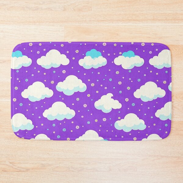 Item preview, Cute clouds on purple background pattern designed and sold by elearah1.