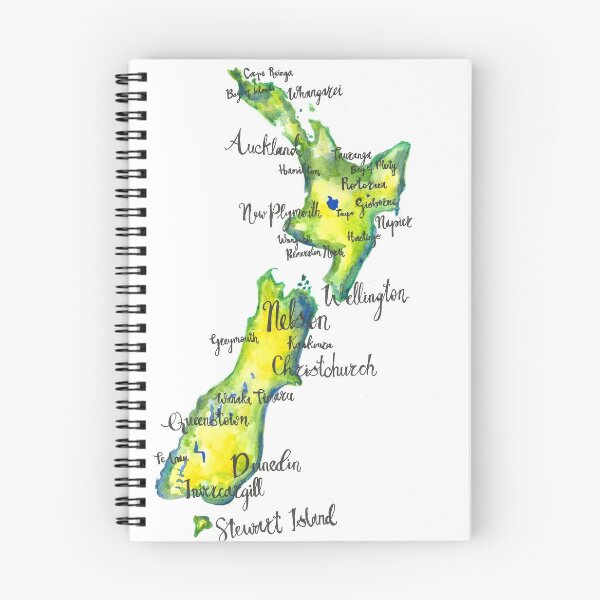 Item preview, Watercolour map of New Zealand designed and sold by CJAlexander.