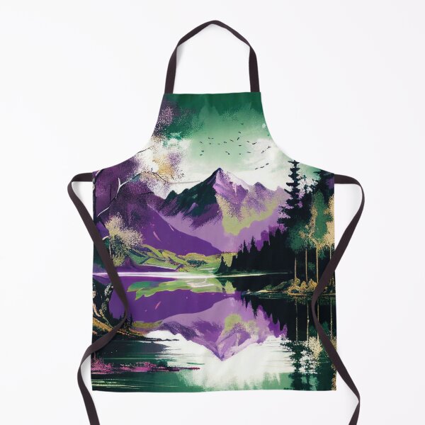 Item preview, Purple and Green Duotone Mountain Lake designed and sold by TheArtMage.