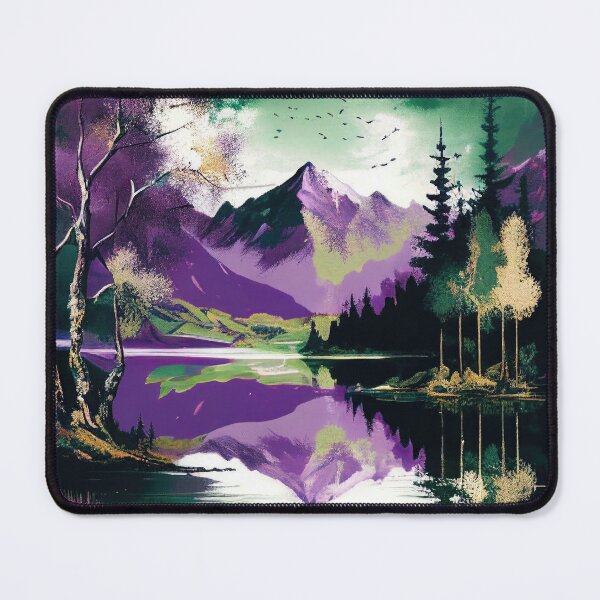 Item preview, Purple and Green Duotone Mountain Lake designed and sold by TheArtMage.