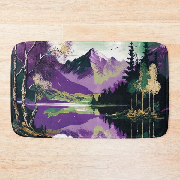 Item preview, Purple and Green Duotone Mountain Lake designed and sold by TheArtMage.