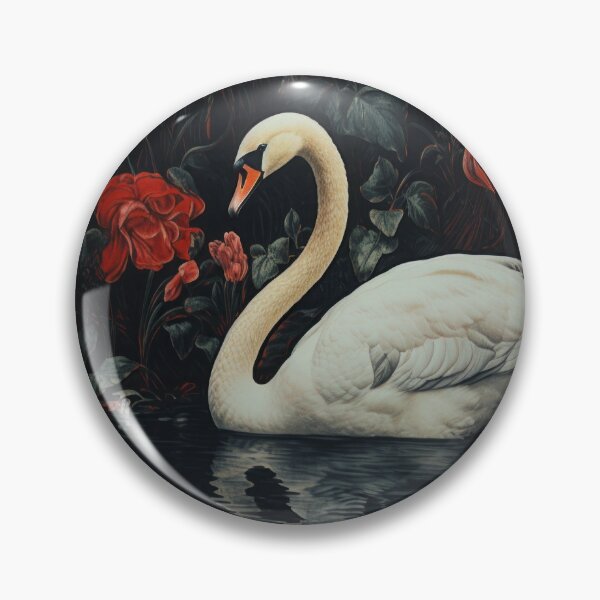 Artikelvorschau, Swan Painting - Vintage Bloomy Canvas Art - Vintage Print - Vintage Painting - Black Swan Art - Girls Room or Nursery print - Bloomy entworfen und verkauft von FredgarShop.