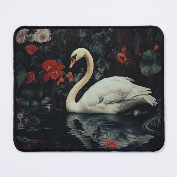 Item preview, Swan Painting - Vintage Bloomy Canvas Art - Vintage Print - Vintage Painting - Black Swan Art - Girls Room or Nursery print - Bloomy designed and sold by FredgarShop.