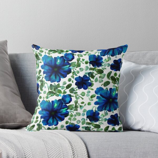 Artikelvorschau, Blaue Blumen mit grünen Blättern entworfen und verkauft von RobotWear.