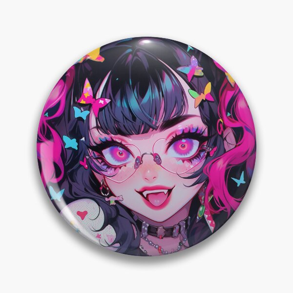 Item preview, Kawaii Fanged Pigtail Anime Girl designed and sold by bubblegoth.