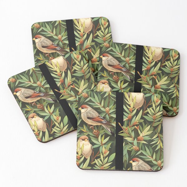 Item preview, House sparrow, spruce pattern designed and sold by gomanydisorders.