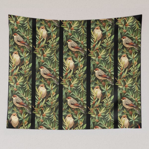 Item preview, House sparrow, spruce pattern designed and sold by gomanydisorders.