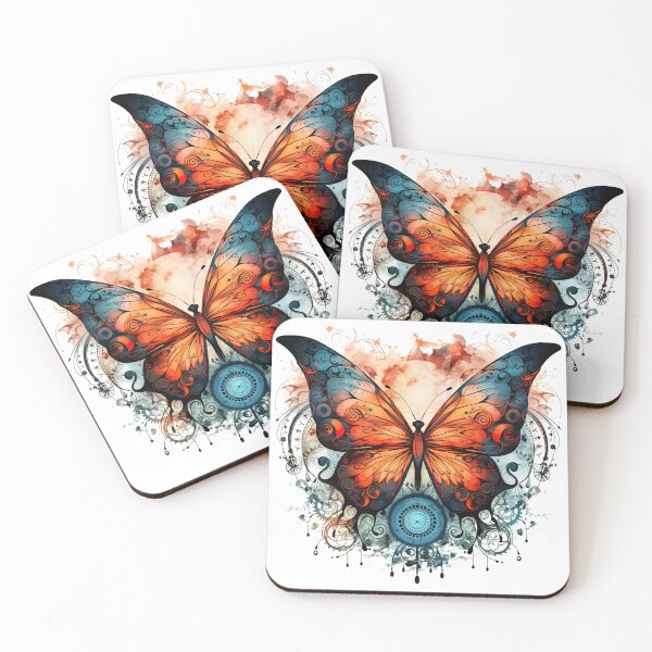 Item preview, Orange and blue painted butterfly designed and sold by TheOosh.