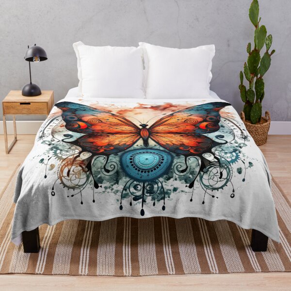 Item preview, Orange and blue painted butterfly designed and sold by TheOosh.