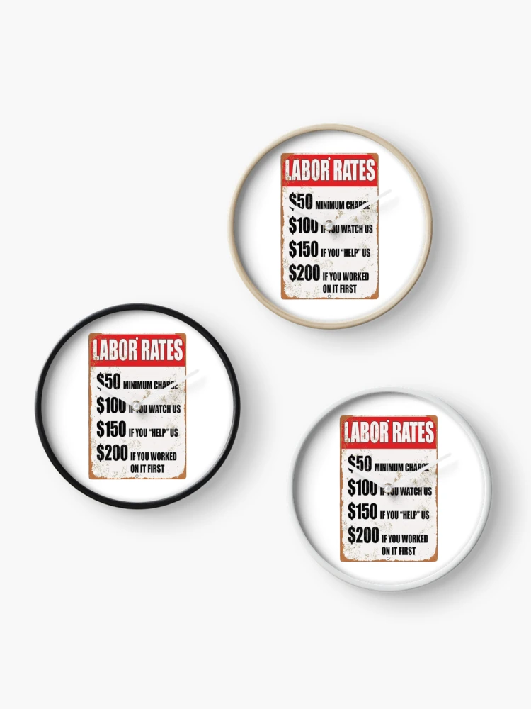 Thumbnail 3 of 4, Clock, Labor Rates Work designed and sold by Profitrip.