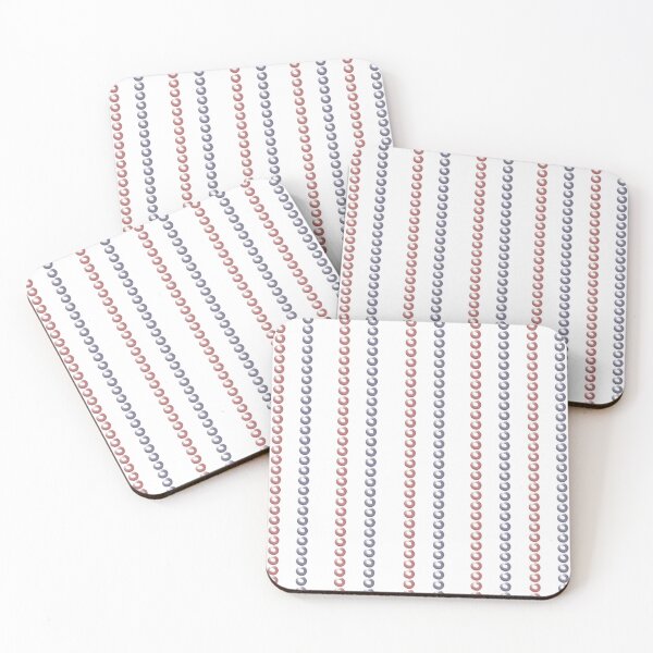 Item preview, Hand-Drawn Navy & Red Chain Stripes on White designed and sold by BlueMoonBarn.