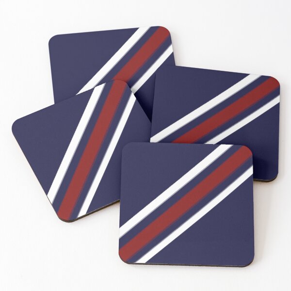 Item preview, Hand-Drawn Retro Red & White Diagonal Stripes On Navy  designed and sold by BlueMoonBarn.