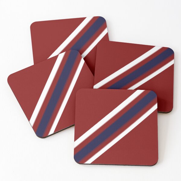 Item preview, Hand-Drawn Navy & White Retro Diagonal Stripe Pattern On Red designed and sold by BlueMoonBarn.