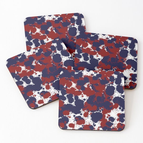 Item preview, Hand-Drawn Navy & Red Paint Spatter Pattern on White designed and sold by BlueMoonBarn.