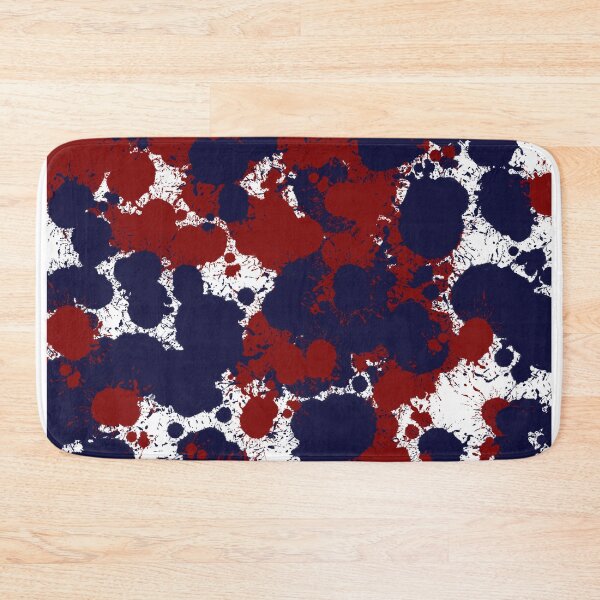 Item preview, Hand-Drawn Navy & Red Paint Spatter Pattern on White designed and sold by BlueMoonBarn.
