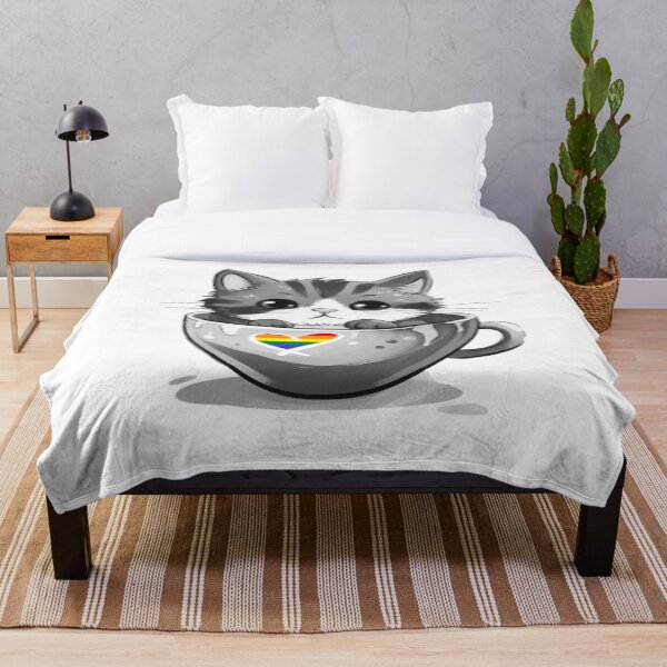 Item preview, Gato de la bandera del orgullo gay LGBT en la taza designed and sold by LynnePham.