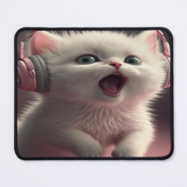 Item preview, Beauty White Cat with Headphone designed and sold by EalpalRicoin.
