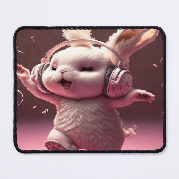 Item preview, Beauty White Rabbit with Headphone designed and sold by EalpalRicoin.