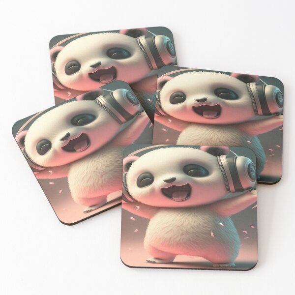 Item preview, Beauty White Panda with Headphone designed and sold by EalpalRicoin.